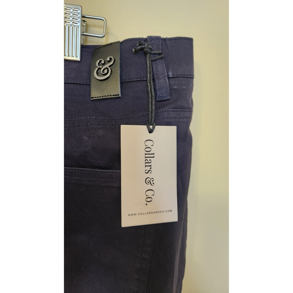 Collars & Co. Mens CEO 5‎ Pocket Chino Pants Dark Navy 40X32 Cotton Stretch NWT - Picture 5 of 10